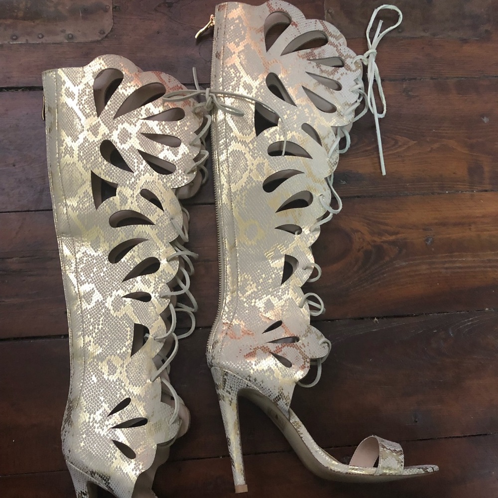 Bebe python boot heels. Size 8 1/2